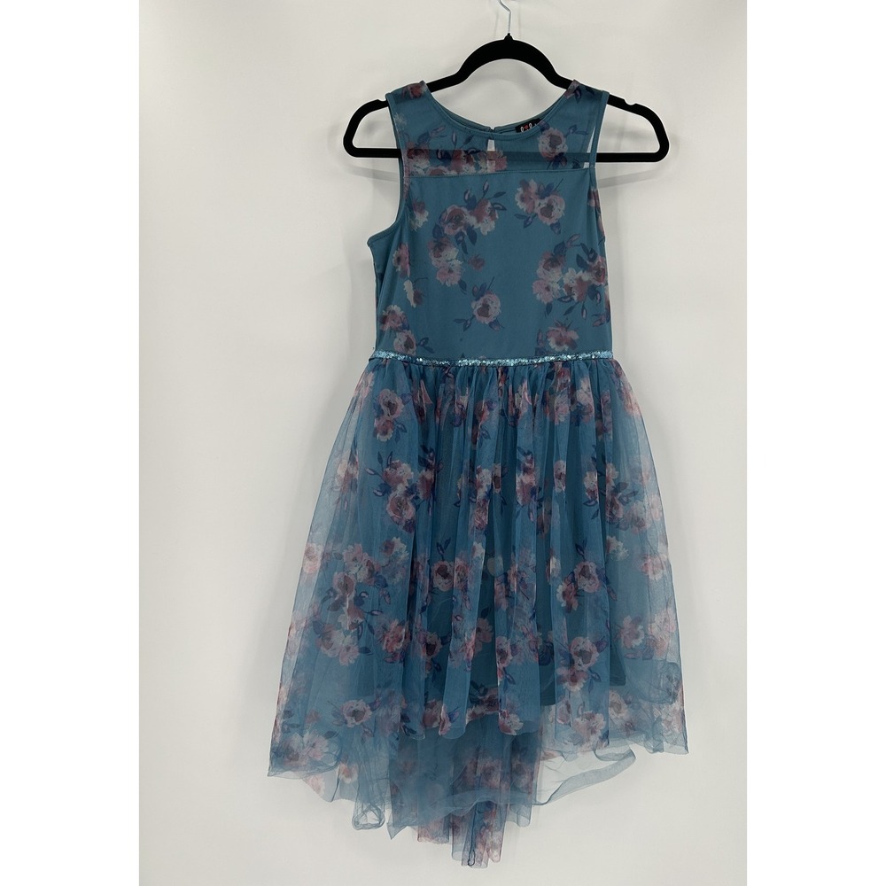 Lilt Dress Girls 16 Floral Sleeveless High Low Mesh Overlay Party Special Occasi
